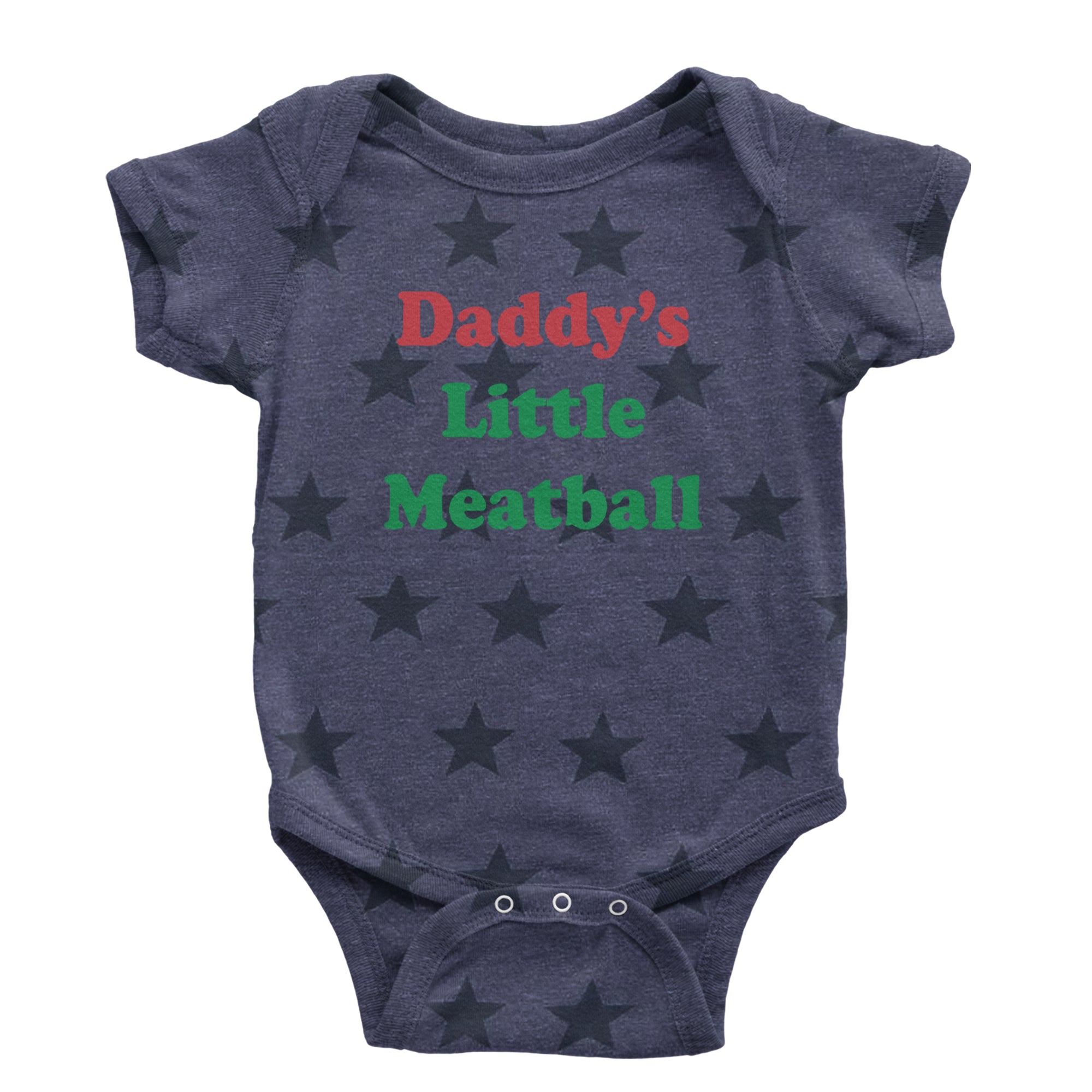 Daddy's Little Meatball Love Island Infant One-Piece Romper Bodysuit Or Toddler T-shirt Navy Blue STAR