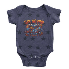 67 Lava Lightning Six Seven Meme Infant One-Piece Romper Bodysuit Or Toddler T-shirt Navy Blue STAR