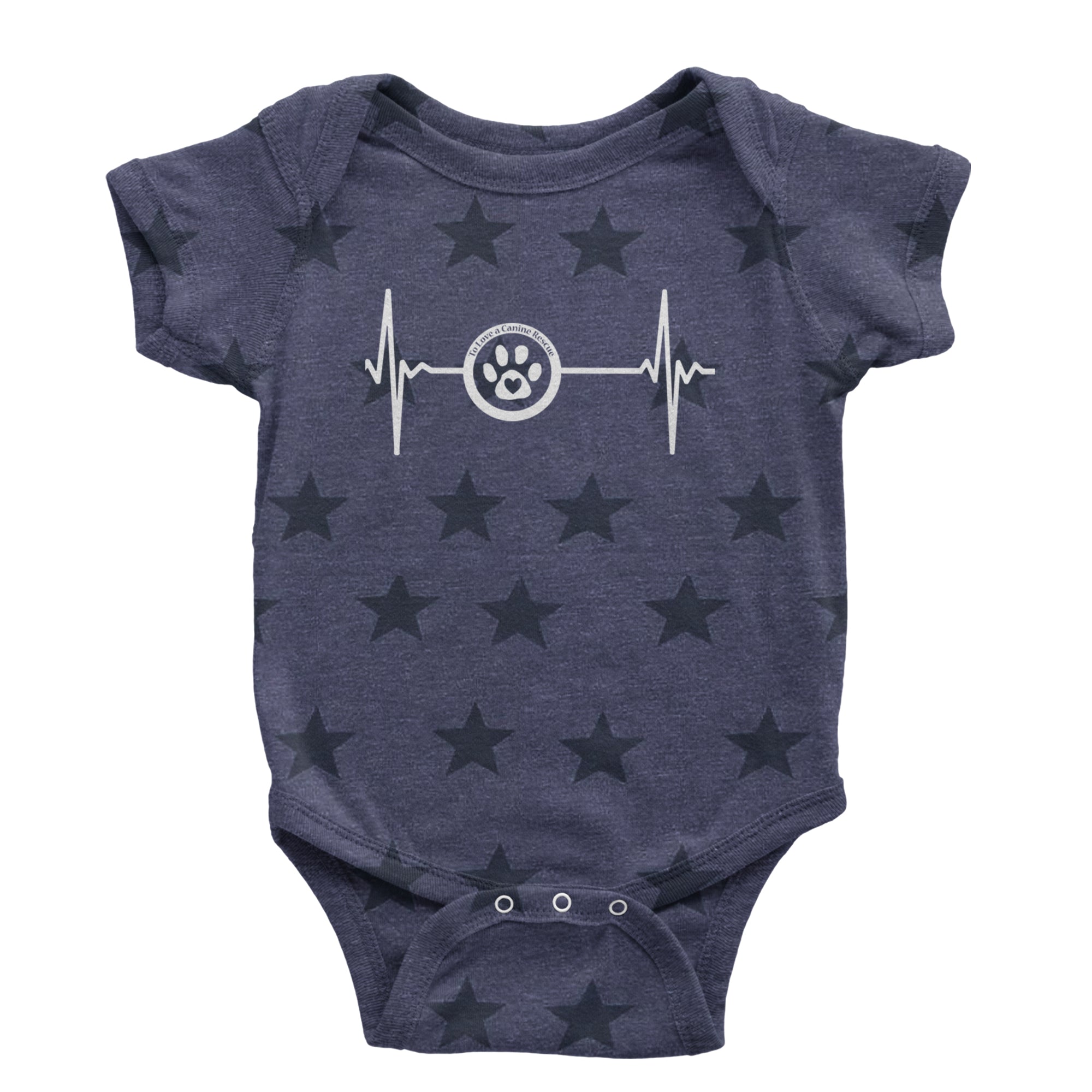 TLC Rescue Heartbeat Infant One-Piece Romper Bodysuit Or Toddler T-shirt Navy Blue STAR