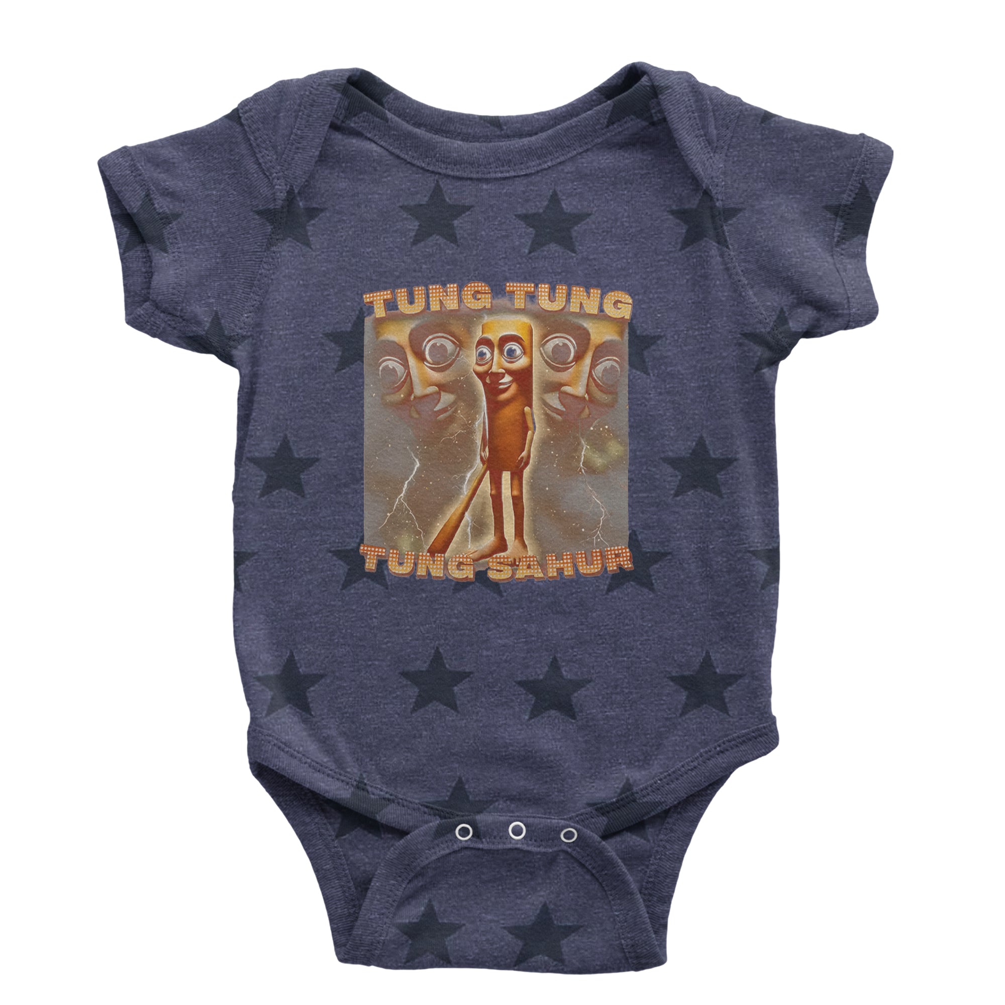 Tung Tung Tung Sahur Enforcer Infant One-Piece Romper Bodysuit Or Toddler T-shirt Navy Blue STAR