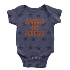 Sequins Are Forever Retro Glam Infant One-Piece Romper Bodysuit Or Toddler T-shirt Navy Blue STAR