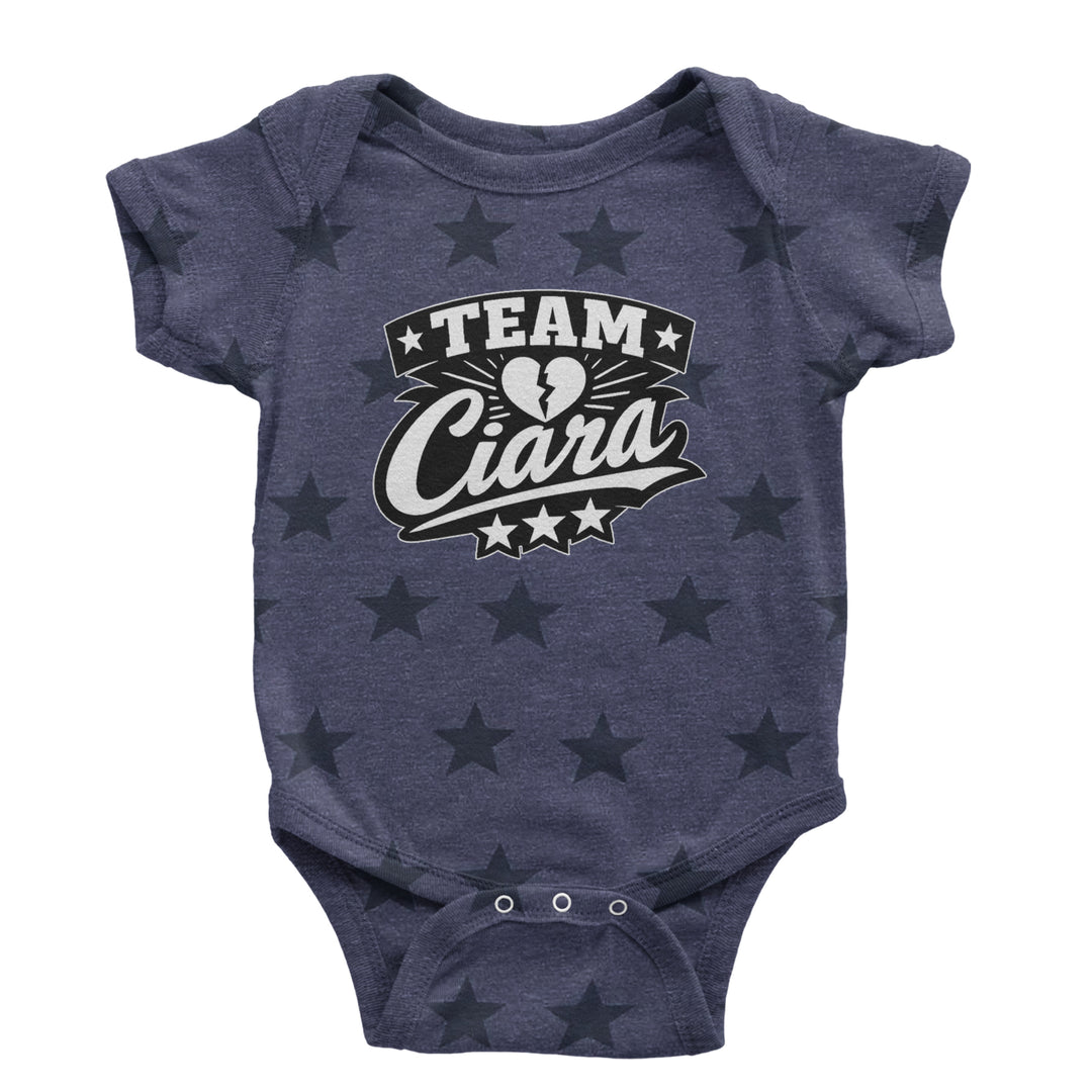 Team Ciara Scamanda Broken Heart Infant One-Piece Romper Bodysuit Or Toddler T-shirt Navy Blue STAR