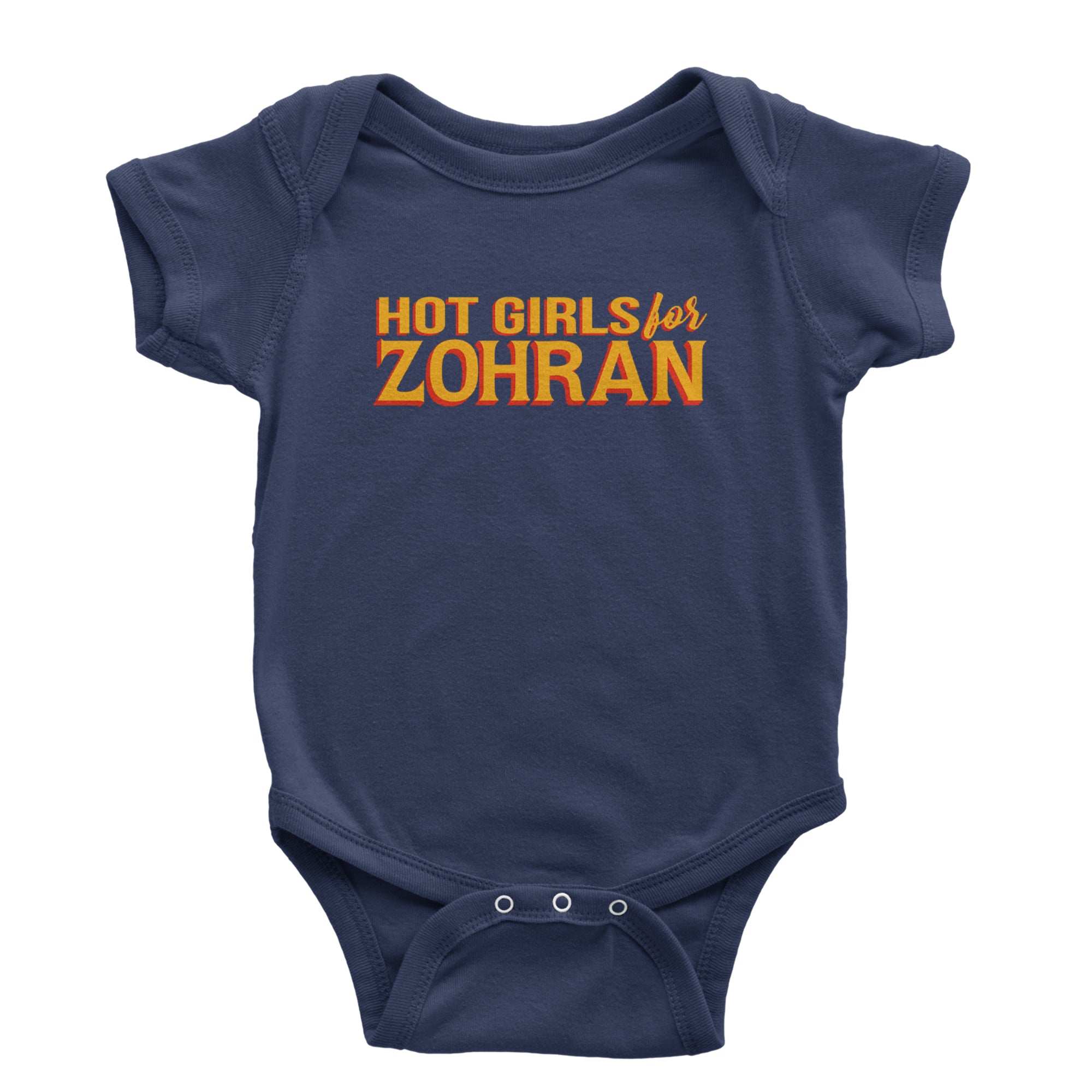 Hot Girls for Zohran Meme Infant One-Piece Romper Bodysuit Or Toddler T-shirt Navy Blue