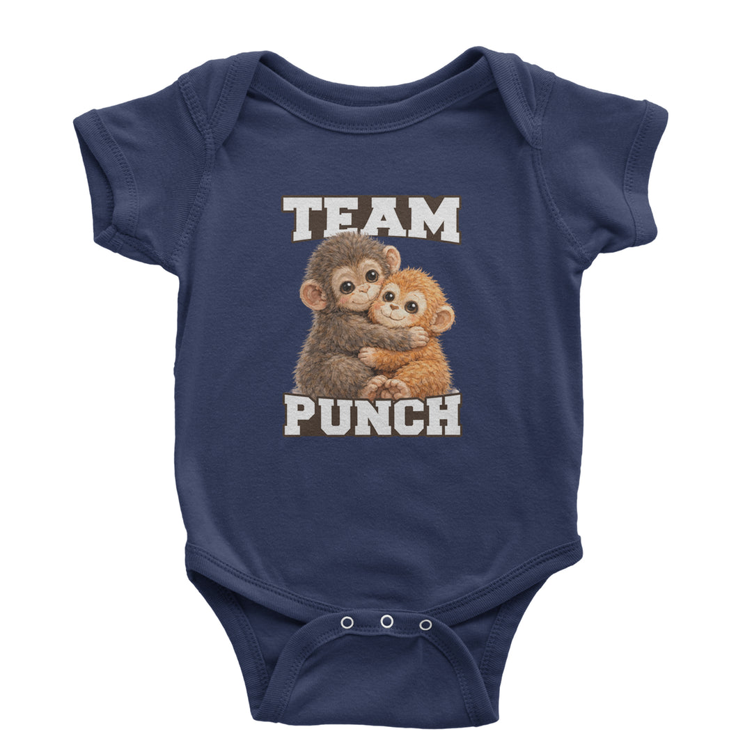 Team Punch Panchi-kun Monkey Infant One-Piece Romper Bodysuit Or Toddler T-shirt Navy Blue