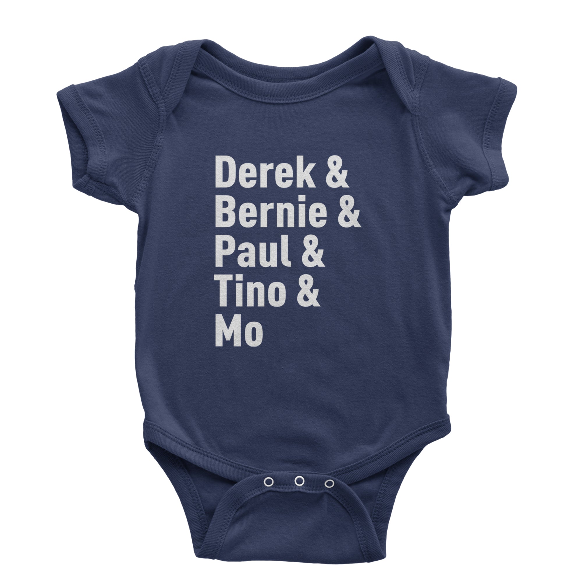 Derek & Bernie & Paul & Tino & Mo Infant One-Piece Romper Bodysuit Or Toddler T-shirt Navy Blue