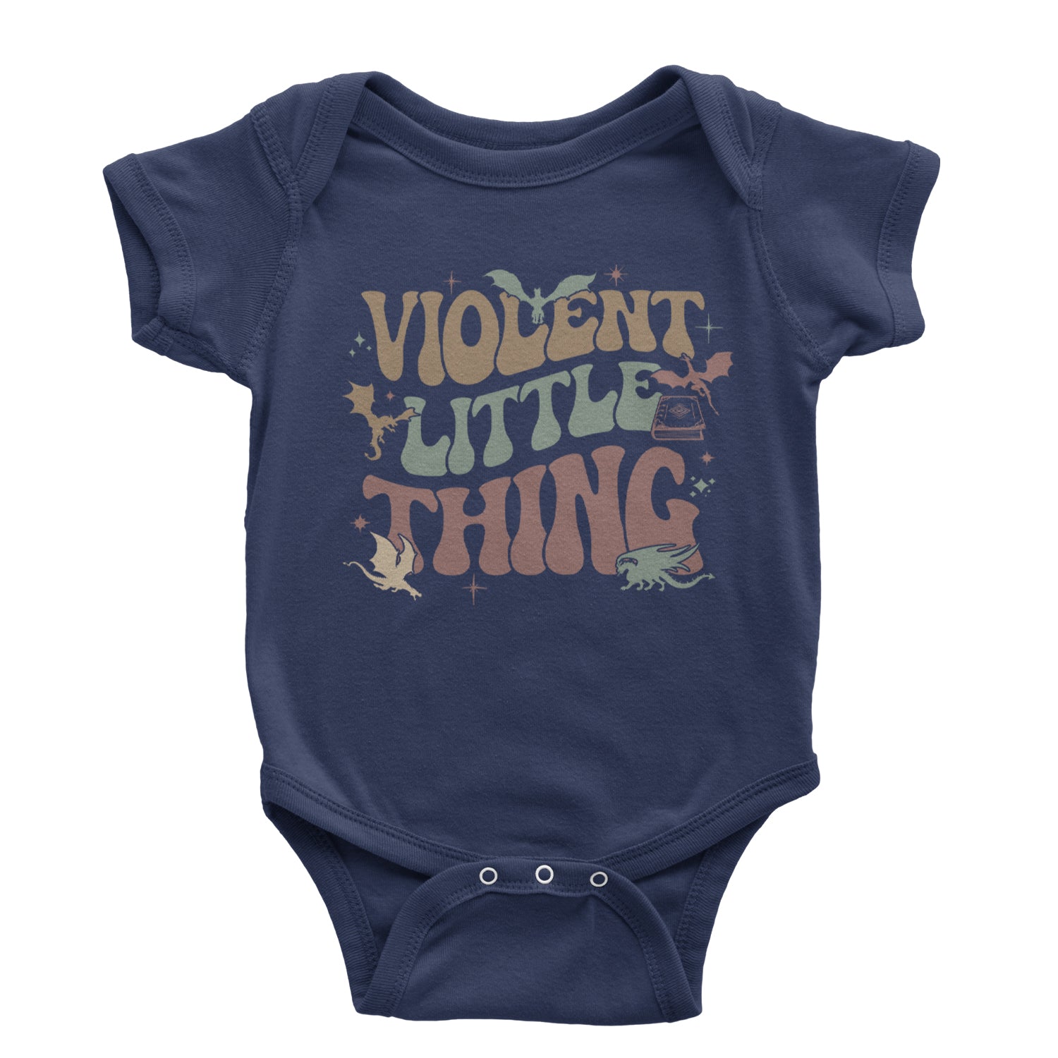 Violent Little Thing Dragon Infant One-Piece Romper Bodysuit Or Toddler T-shirt Navy Blue