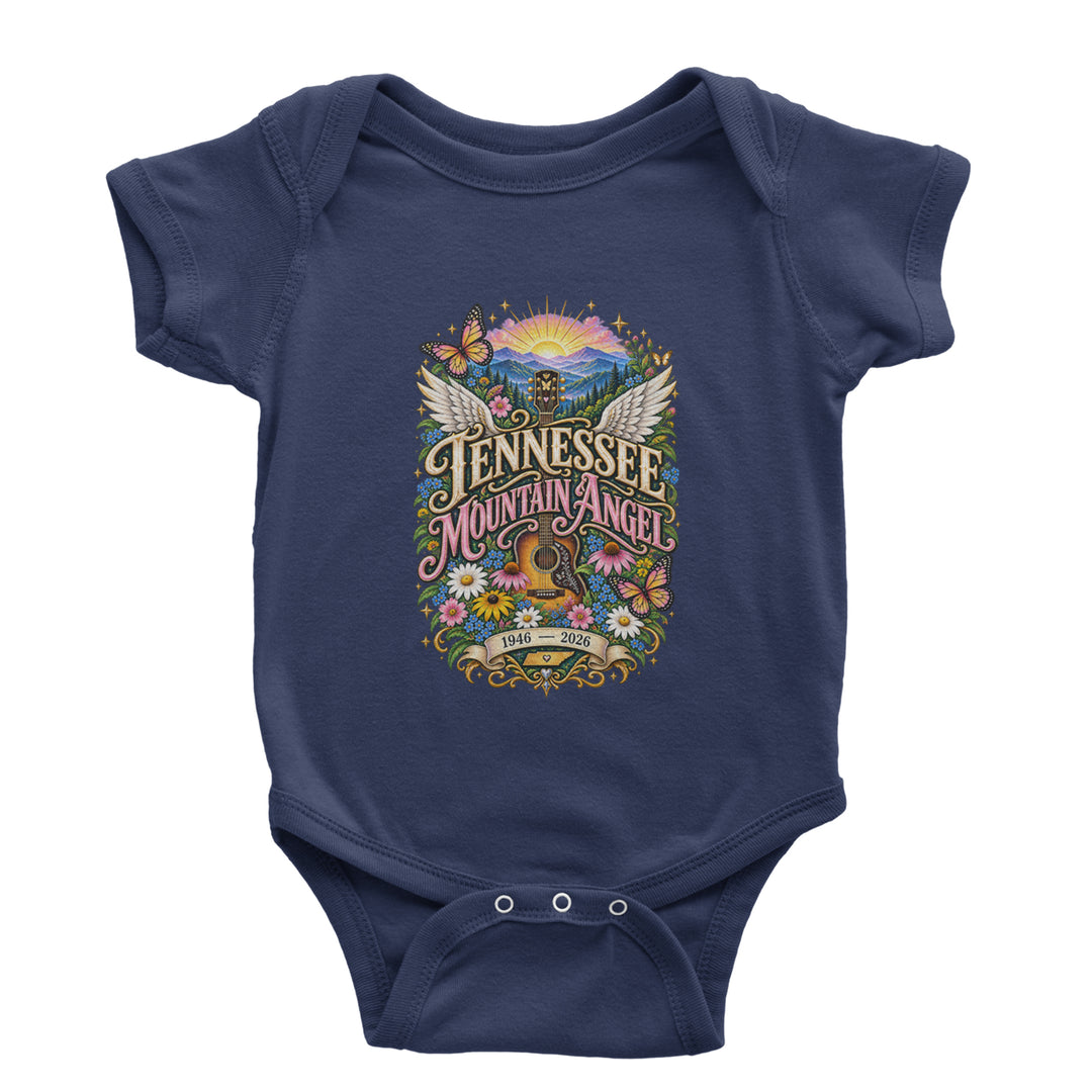 Tennessee Mountain Angel Wings Dolly Infant One-Piece Romper Bodysuit Or Toddler T-shirt Navy Blue