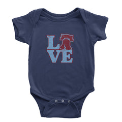Love Philly Liberty Bell Infant One-Piece Romper Bodysuit Or Toddler T-shirt Navy Blue
