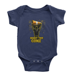 Hoist The Cone Pittsburgh Pride Infant One-Piece Romper Bodysuit Or Toddler T-shirt Navy Blue