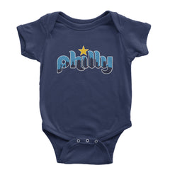 Skyline Philly Philadelphia Infant One-Piece Romper Bodysuit Or Toddler T-shirt Navy Blue