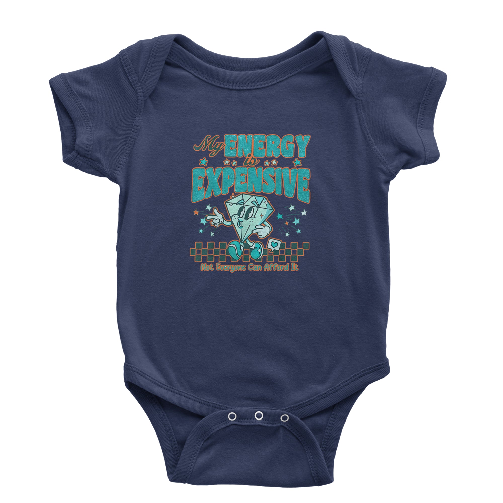 Diamond My Energy Is Expensive Infant One-Piece Romper Bodysuit Or Toddler T-shirt Navy Blue
