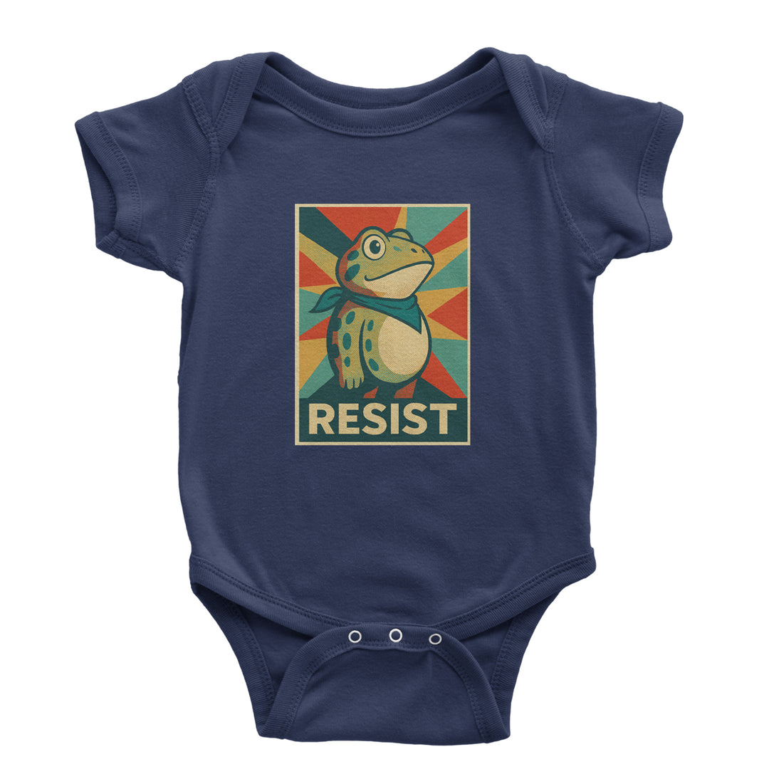 Resist Portland Protest Frog Infant One-Piece Romper Bodysuit Or Toddler T-shirt Navy Blue