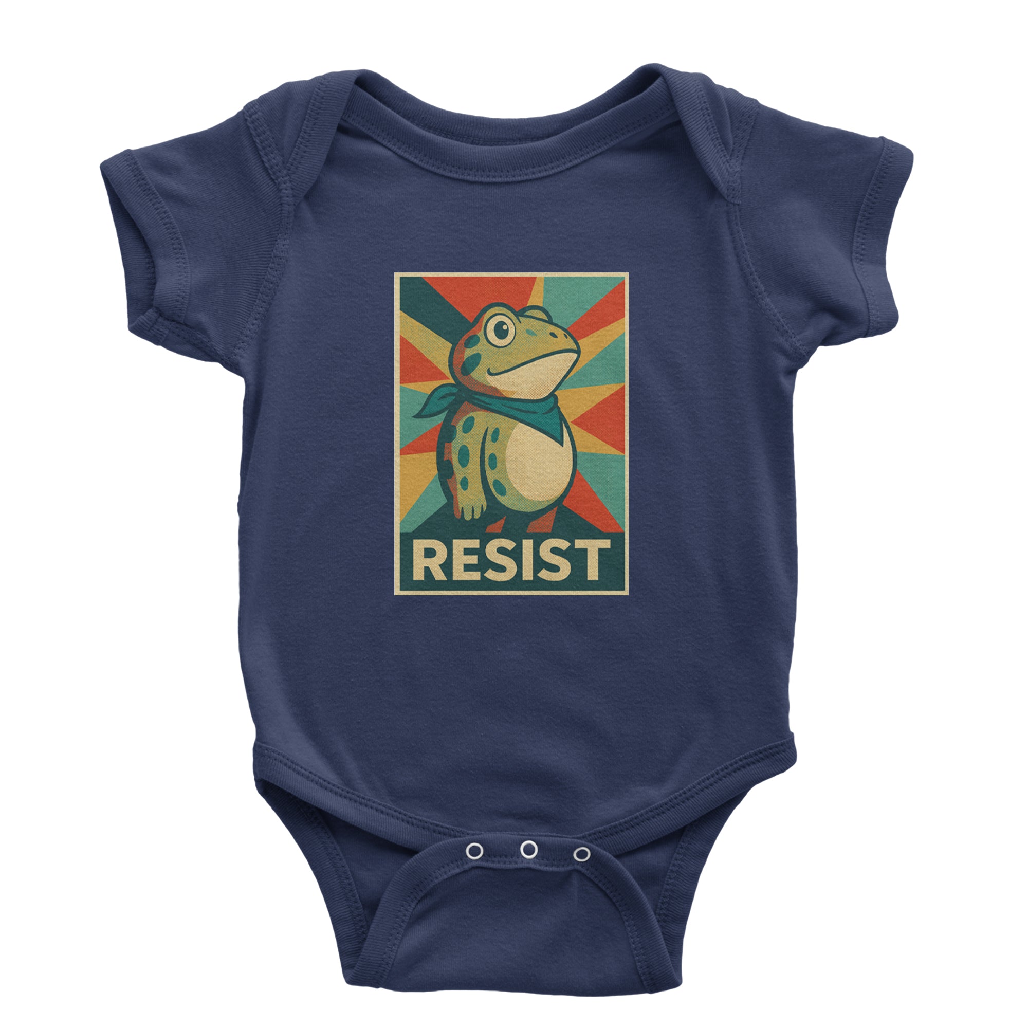 Resist Portland Protest Frog Infant One-Piece Romper Bodysuit Or Toddler T-shirt Navy Blue