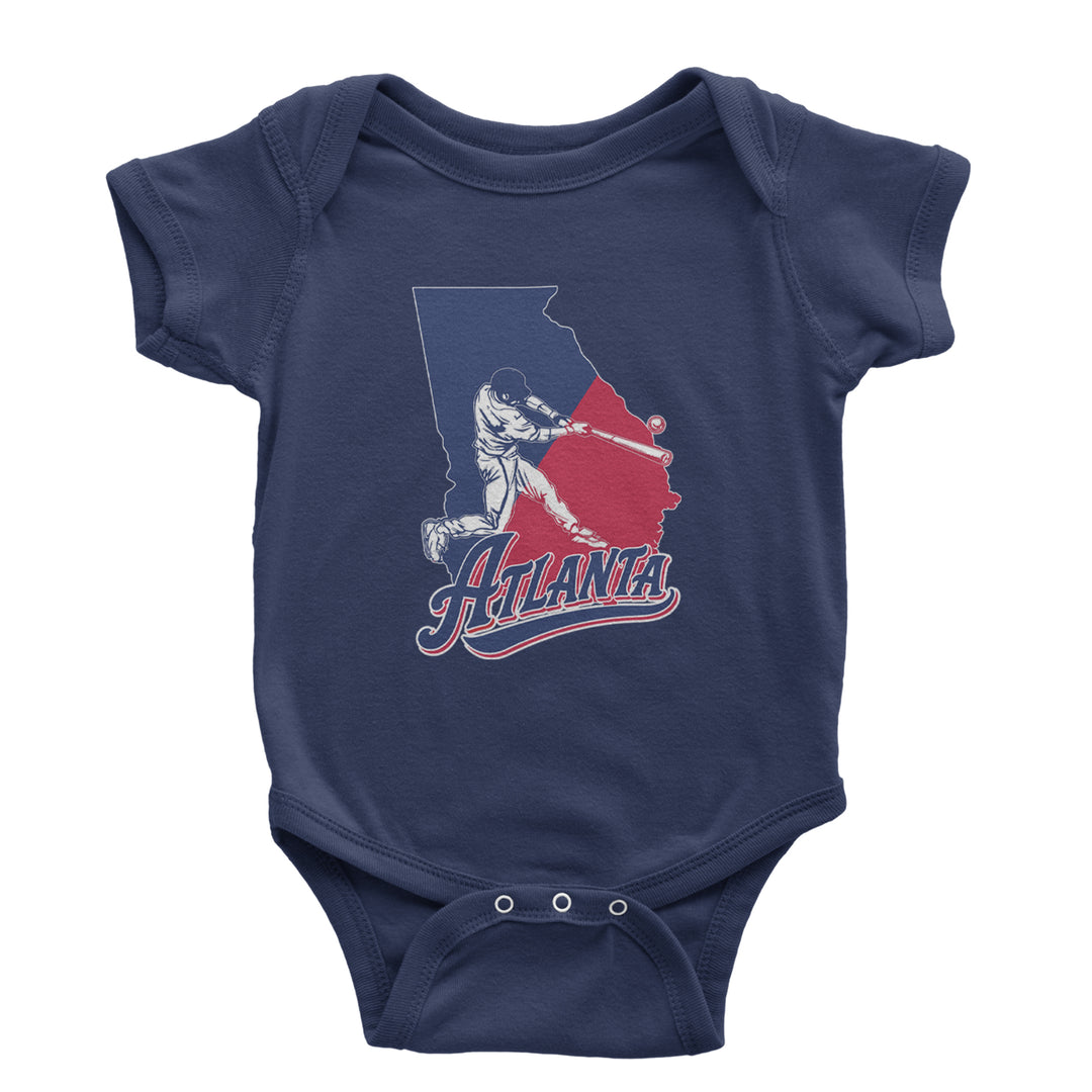 Atlanta Georgia Batter Up Infant One-Piece Romper Bodysuit Or Toddler T-shirt Navy Blue