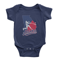 Atlanta Georgia Batter Up Infant One-Piece Romper Bodysuit Or Toddler T-shirt Navy Blue