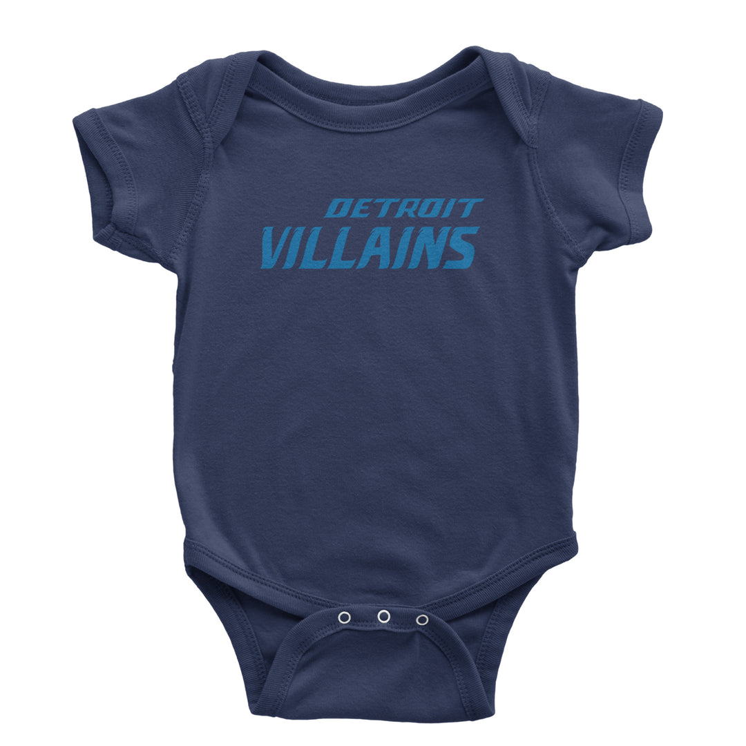 Detroit Villains Grit Football Infant One-Piece Romper Bodysuit Or Toddler T-shirt Navy Blue