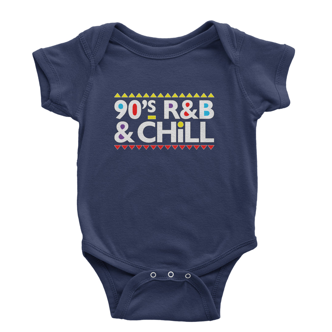 90s R&B and Chill Retro Throwback Infant One-Piece Romper Bodysuit Or Toddler T-shirt Navy Blue