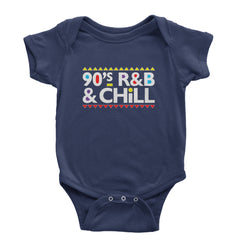 90s R&B and Chill Retro Throwback Infant One-Piece Romper Bodysuit Or Toddler T-shirt Navy Blue