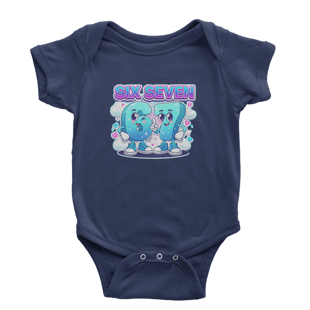 67 Six Seven Meme Kawaii Cloud Infant One-Piece Romper Bodysuit Or Toddler T-shirt Navy Blue