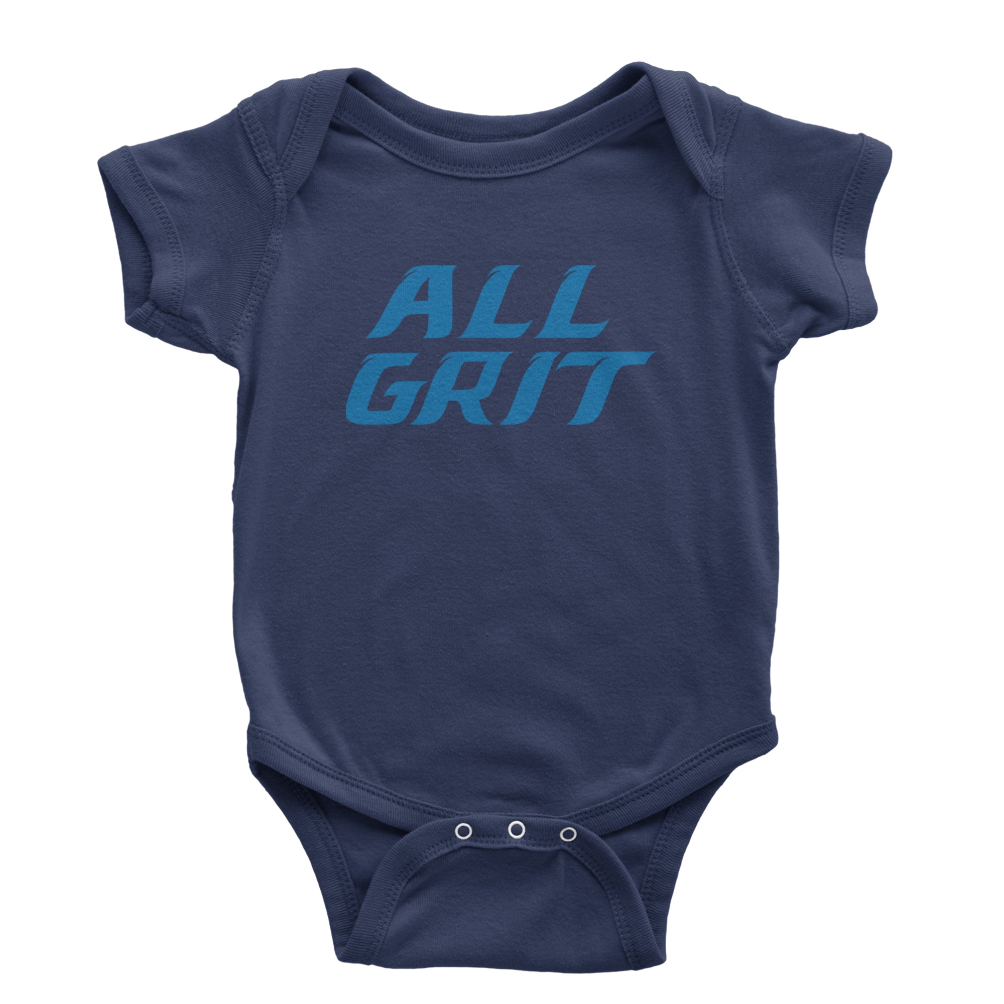 All Grit Detroit Football Infant One-Piece Romper Bodysuit Or Toddler T-shirt Navy Blue