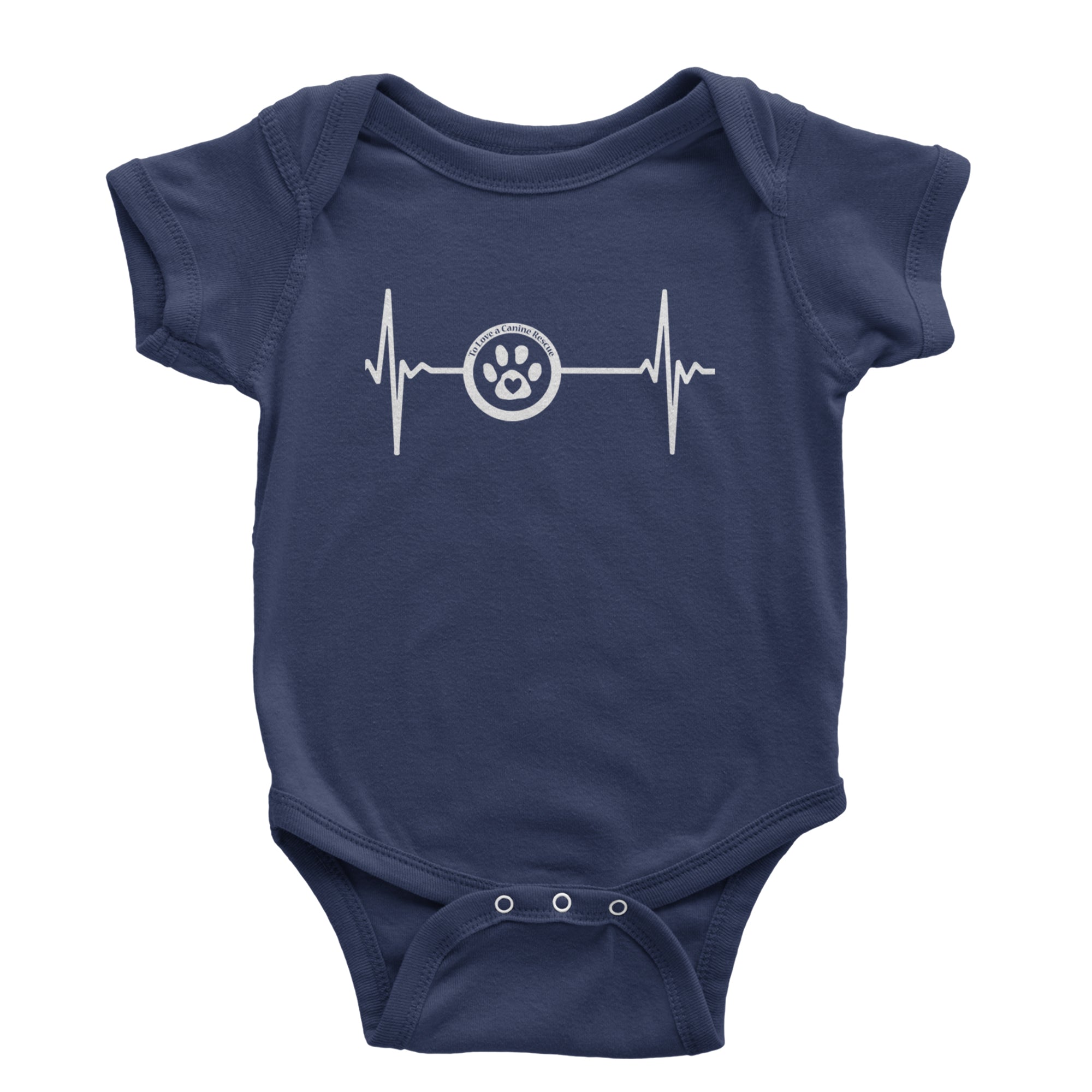 TLC Rescue Heartbeat Infant One-Piece Romper Bodysuit Or Toddler T-shirt Navy Blue