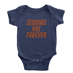 Sequins Are Forever Retro Glam Infant One-Piece Romper Bodysuit Or Toddler T-shirt Navy Blue