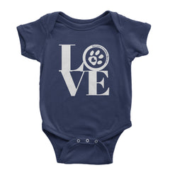 TLC LOVE Dog Rescue Infant One-Piece Romper Bodysuit Or Toddler T-shirt Navy Blue