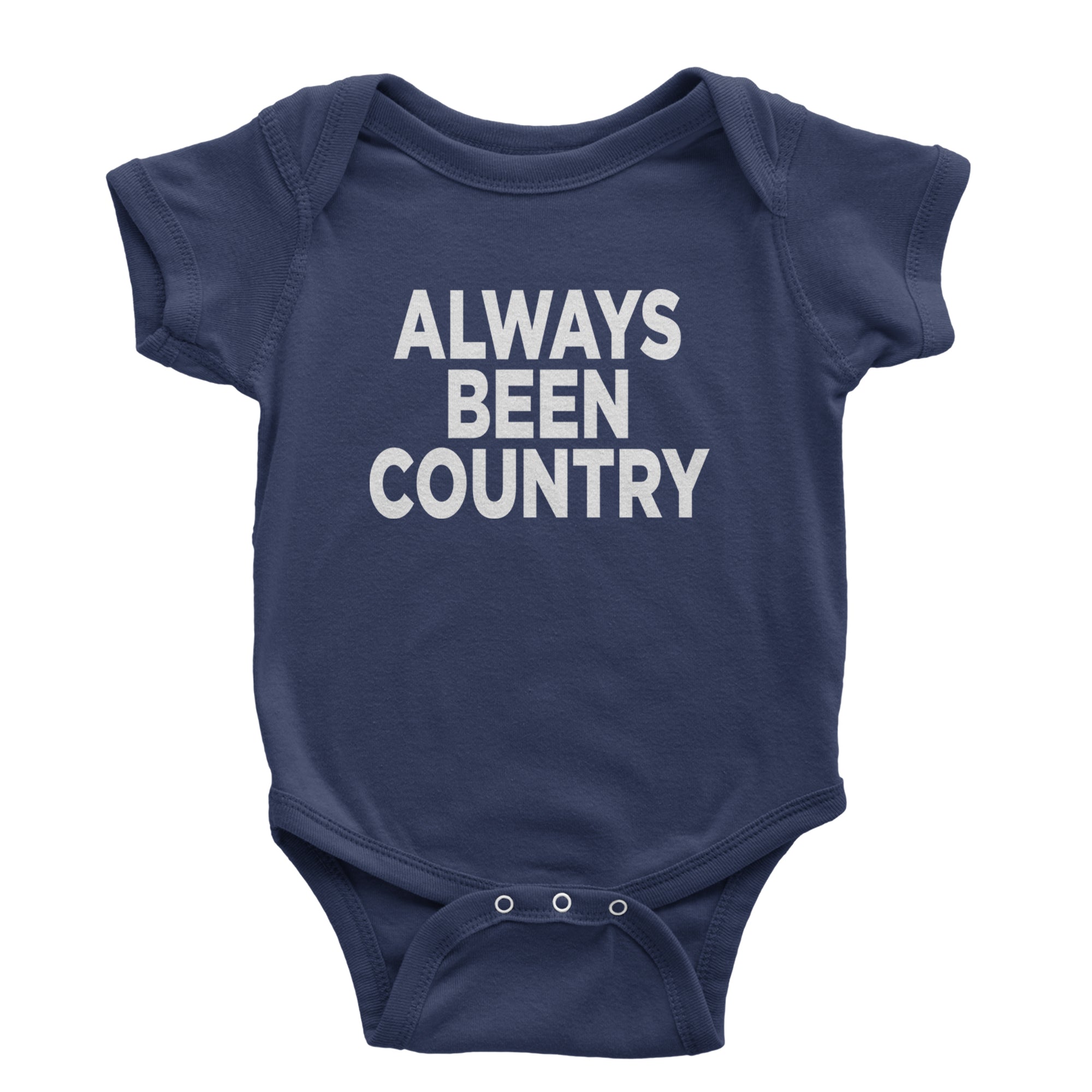 Always Been Country Music Infant One-Piece Romper Bodysuit Or Toddler T-shirt Navy Blue