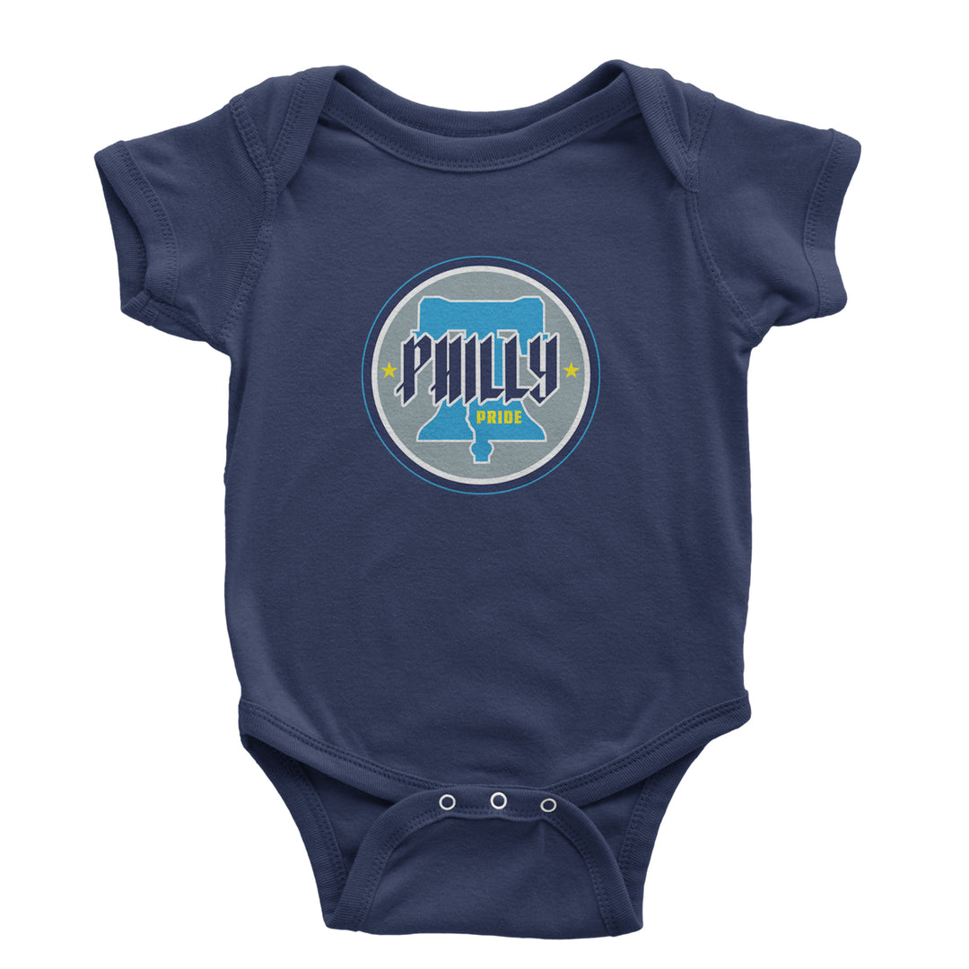 Philly Pride Liberty Bell Infant One-Piece Romper Bodysuit Or Toddler T-shirt Navy Blue