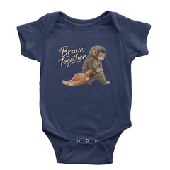 Punch Brave Together Stuffed Animal Infant One-Piece Romper Bodysuit Or Toddler T-shirt Navy Blue