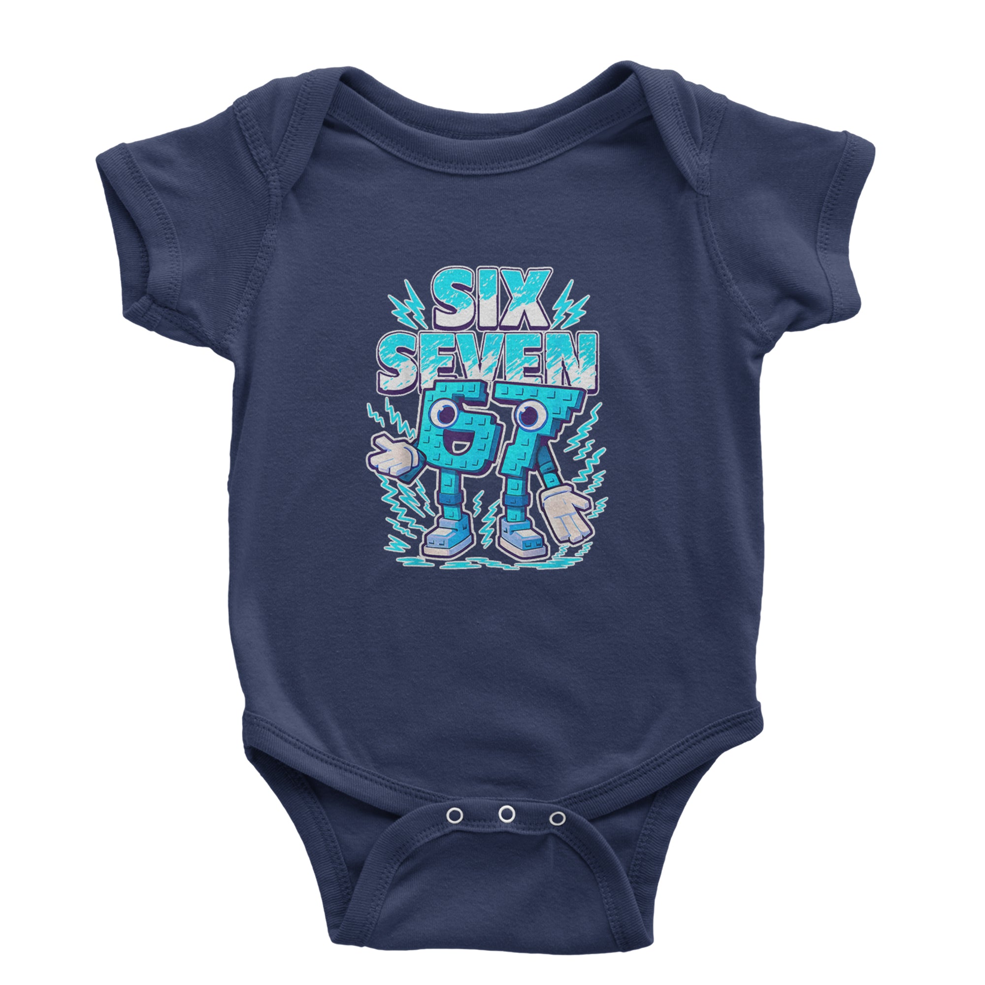 67 Brainrot Meme Slang Infant One-Piece Romper Bodysuit Or Toddler T-shirt Navy Blue