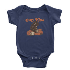 Punch Stay Kind Macaque Infant One-Piece Romper Bodysuit Or Toddler T-shirt Navy Blue