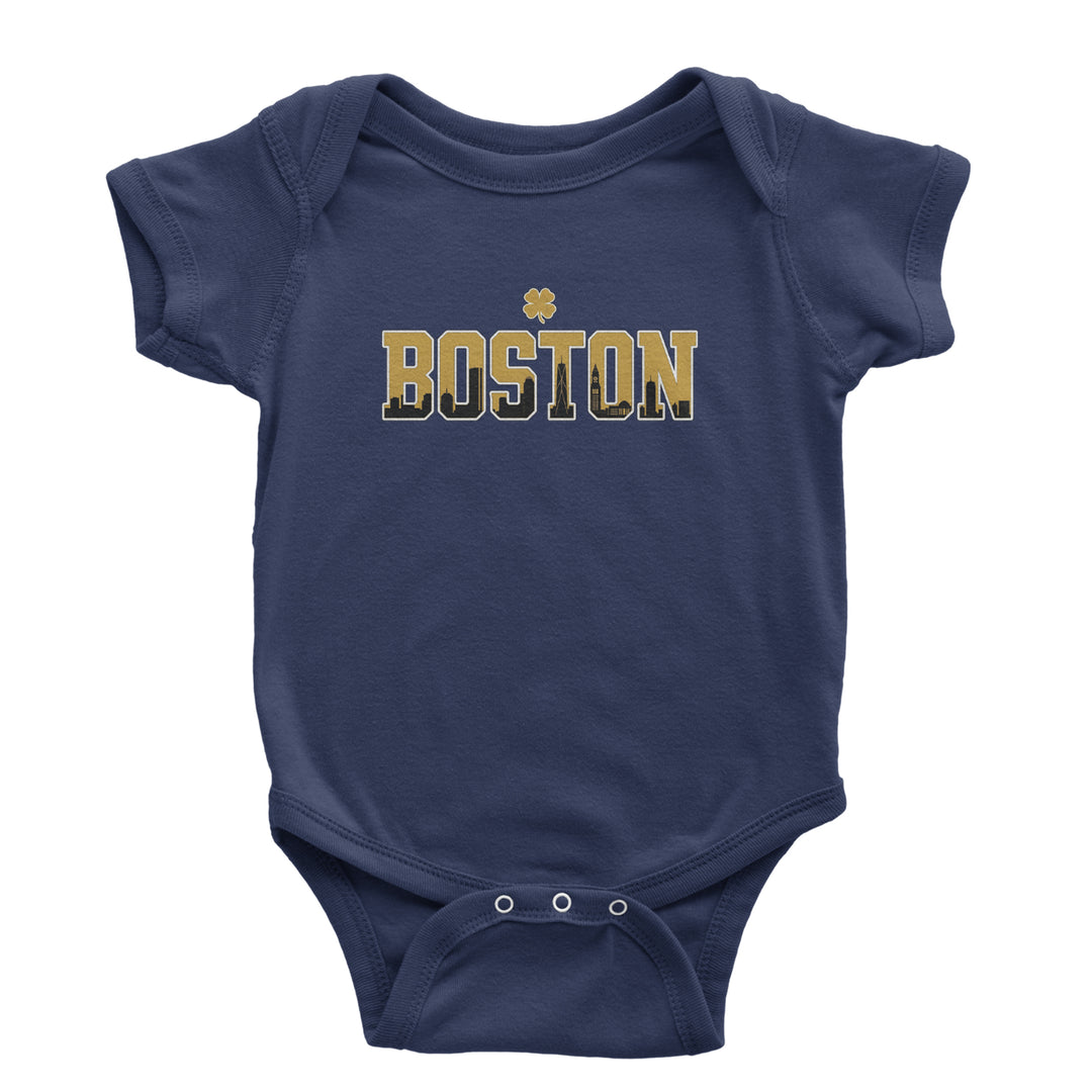 Boston City Pride Irish Infant One-Piece Romper Bodysuit Or Toddler T-shirt Navy Blue