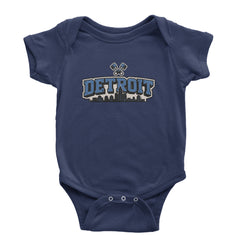 Detroit Motor City Retro Piston Infant One-Piece Romper Bodysuit Or Toddler T-shirt Navy Blue