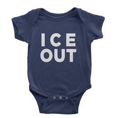 Ice Out Protest Infant One-Piece Romper Bodysuit Or Toddler T-shirt Navy Blue