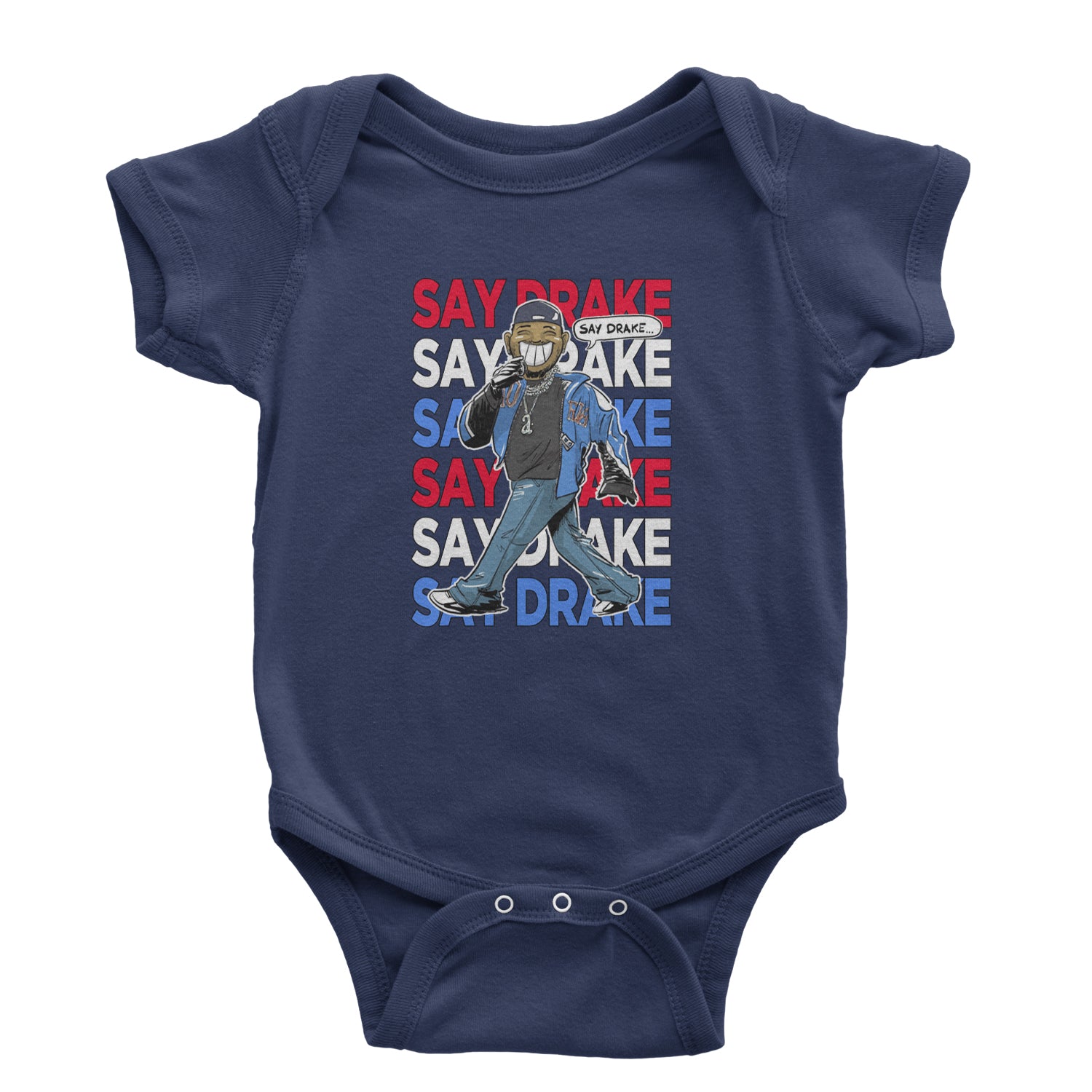 Say Drake Smiling Meme Mustard Infant One-Piece Romper Bodysuit Or Toddler T-shirt Navy Blue