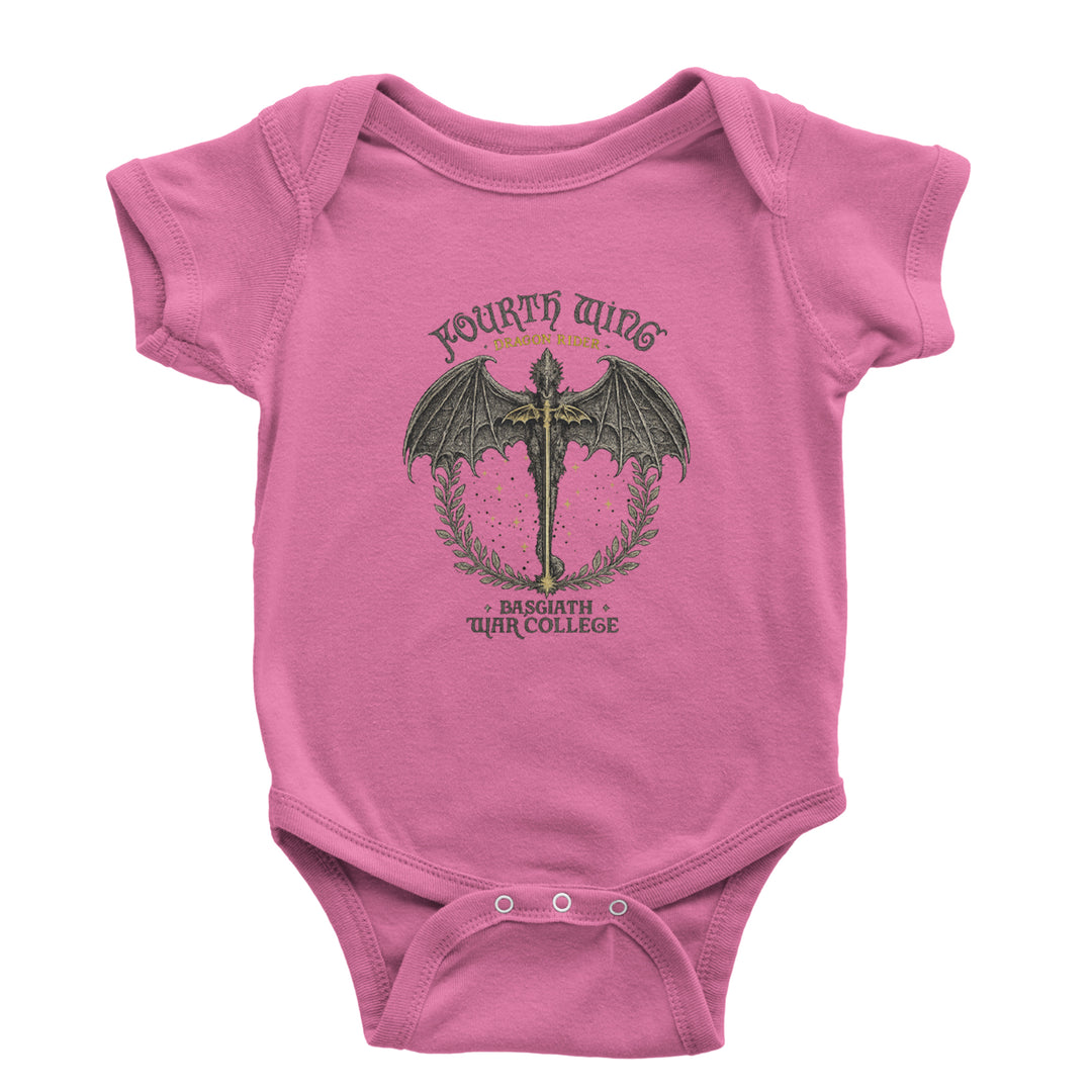 Fourth Wing Dragon Rider Vintage Basgiath War College Infant One-Piece Romper Bodysuit Or Toddler T-shirt Raspberry
