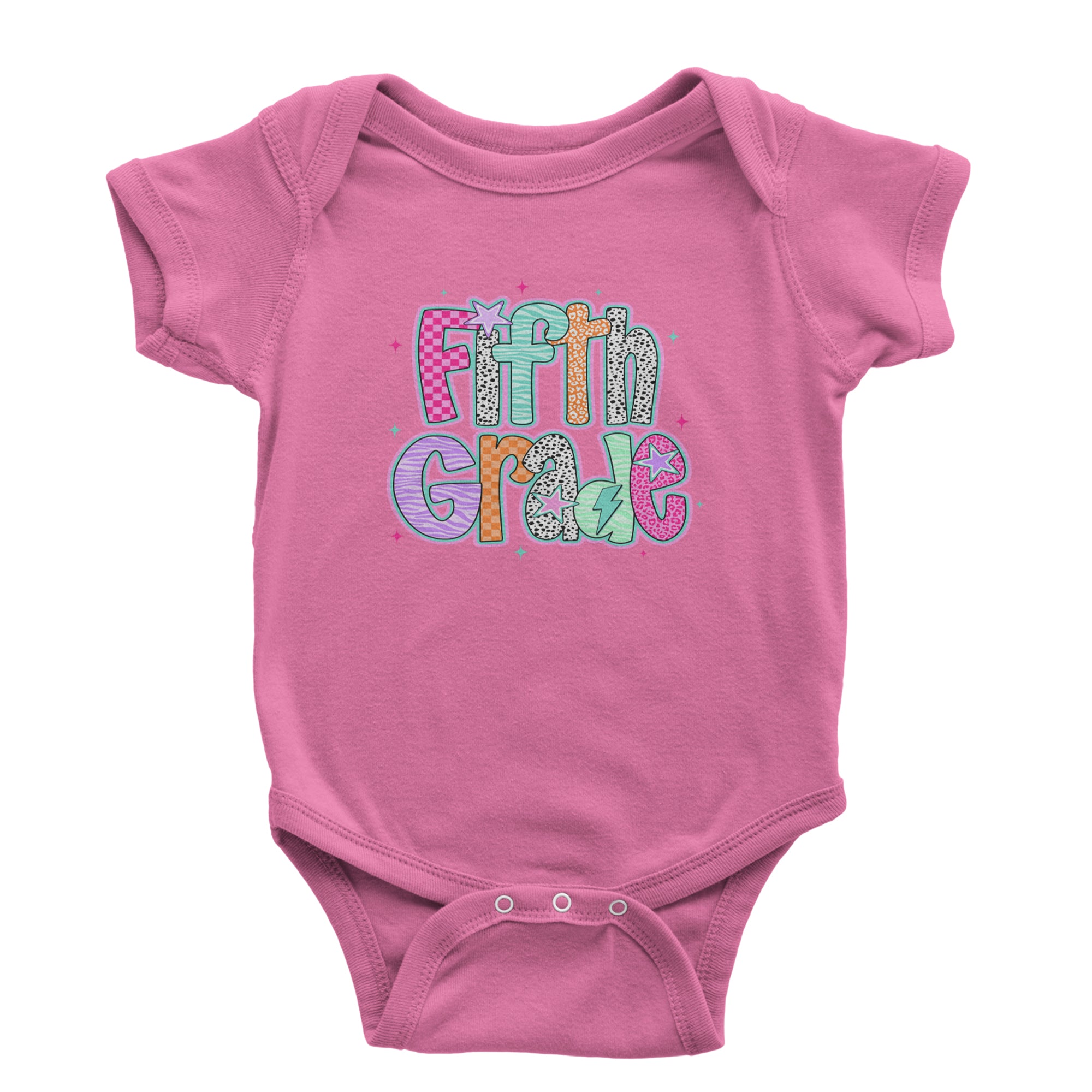 Fifth Grade Fly Colorful Back to School Infant One-Piece Romper Bodysuit Or Toddler T-shirt Raspberry