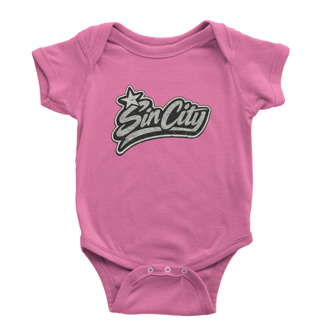 Sin City Vegas Retro Vintage Infant One-Piece Romper Bodysuit Or Toddler T-shirt Raspberry