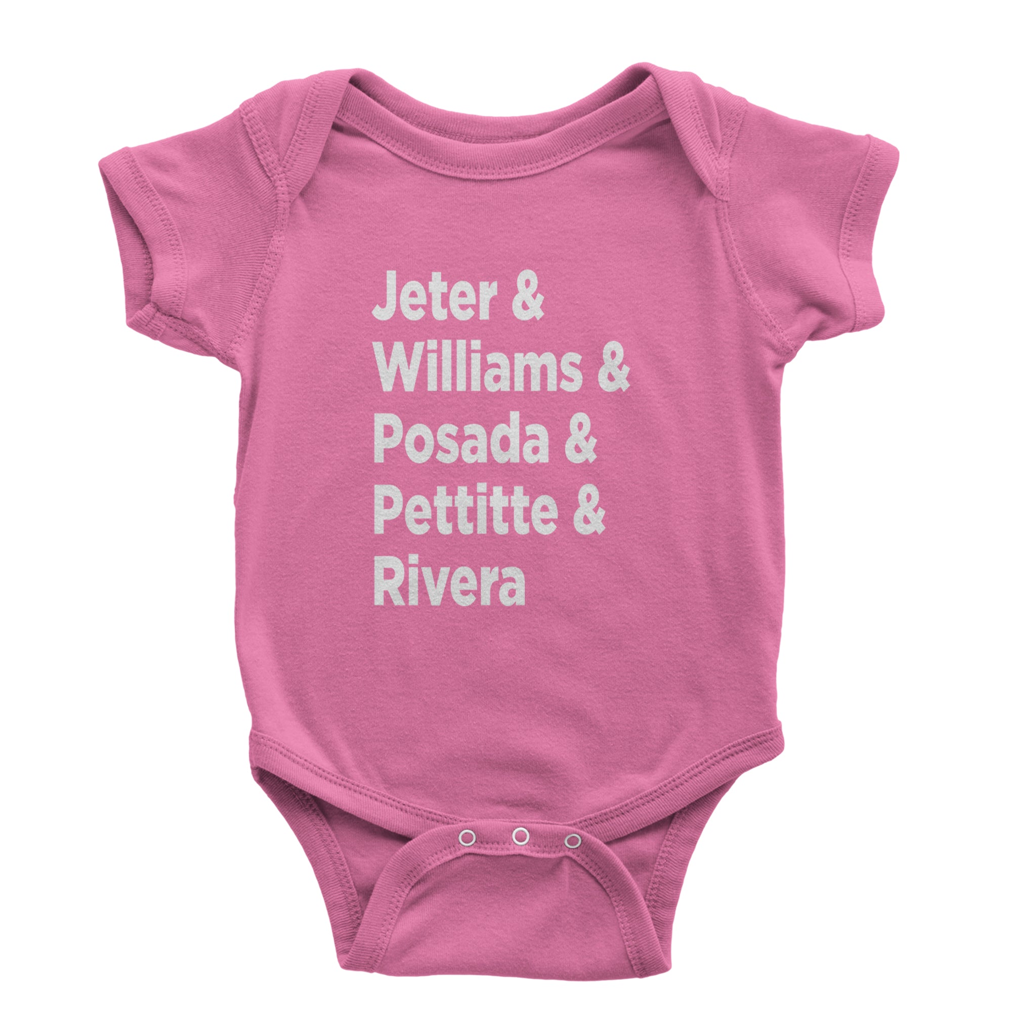 Jeter & Williams & Posada & Pettitte & Rivera Infant One-Piece Romper Bodysuit Or Toddler T-shirt Raspberry