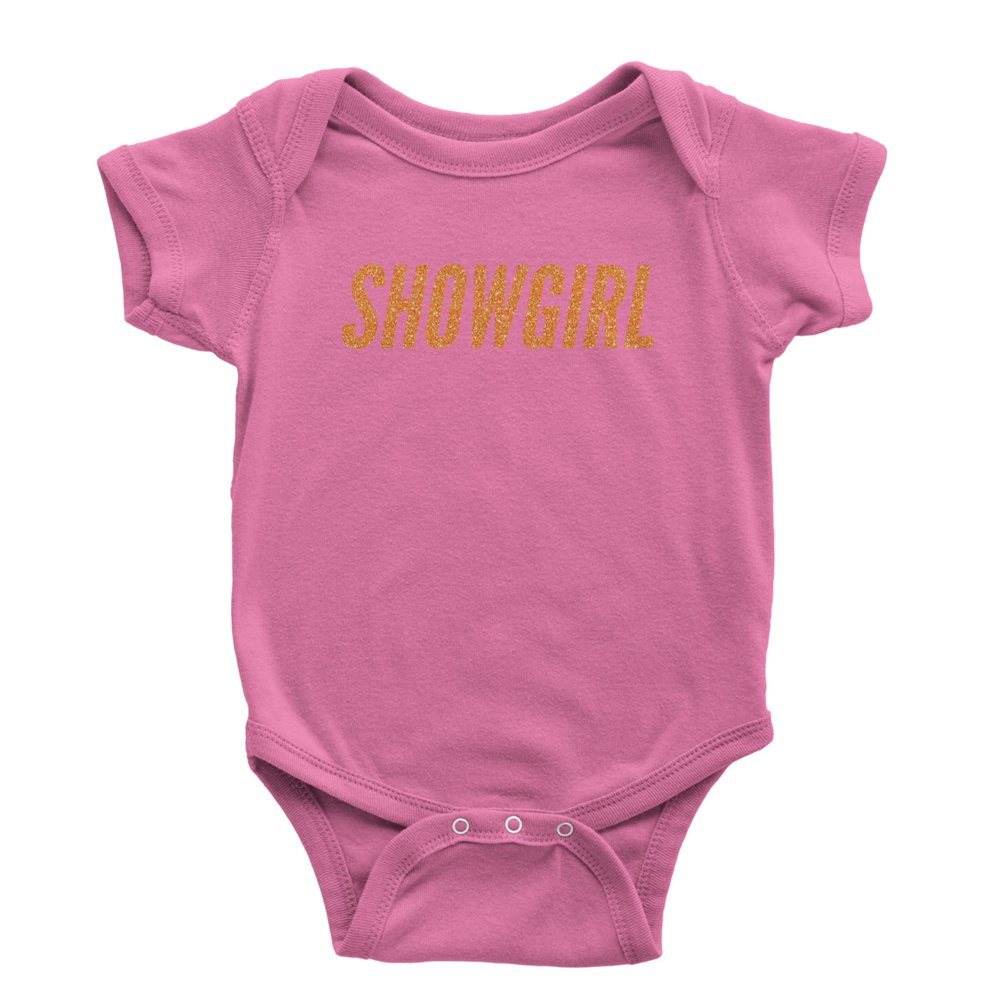 Showgirl Orange Glitter Infant One-Piece Romper Bodysuit Or Toddler T-shirt Raspberry