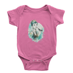 Mrs. Herpburn Iconic Watercolors Infant One-Piece Romper Bodysuit Or Toddler T-shirt Raspberry