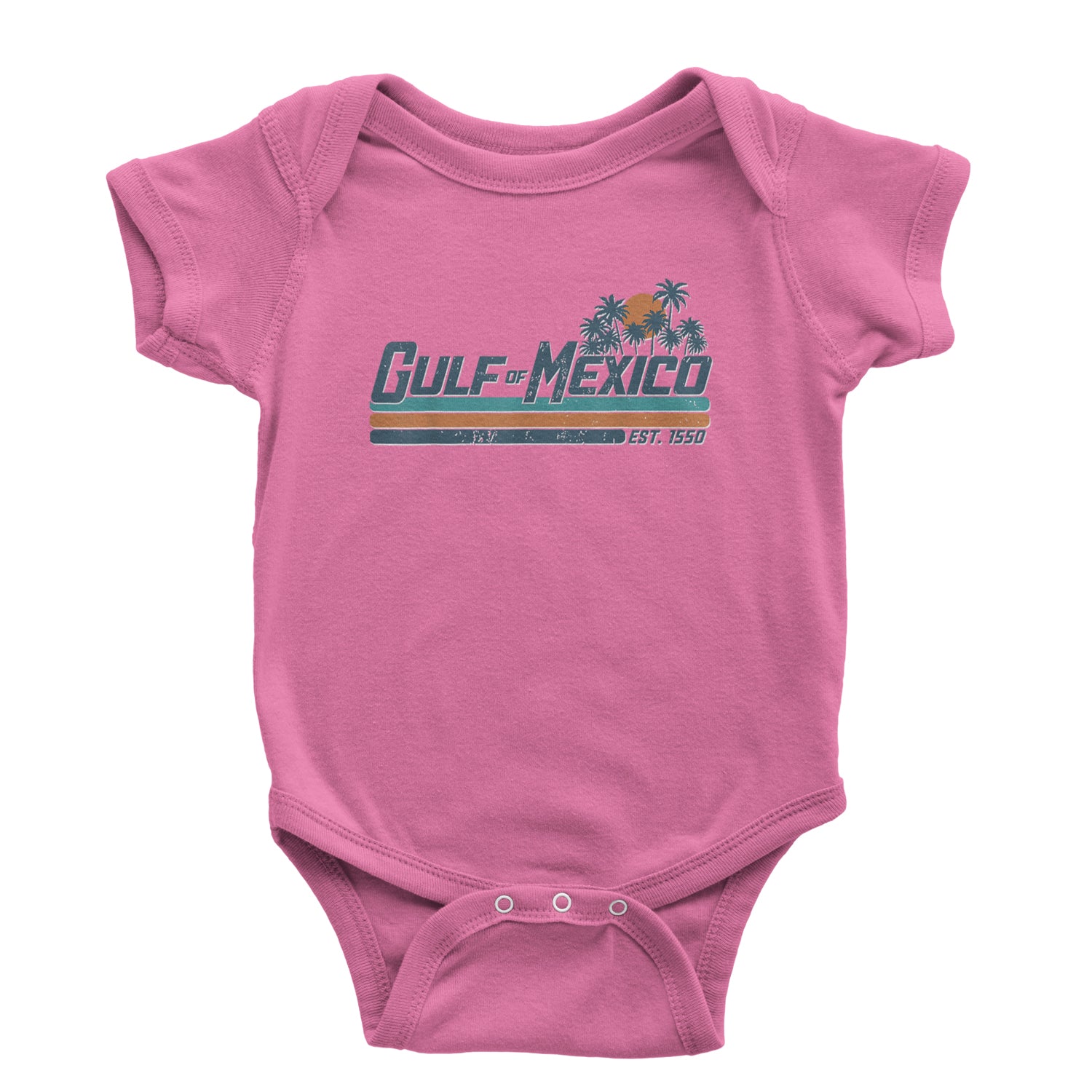 Gulf Of Mexico Established Year 1550 Infant One-Piece Romper Bodysuit Or Toddler T-shirt Raspberry