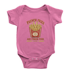 French Fries Are Finger Food IYKYK Infant One-Piece Romper Bodysuit Or Toddler T-shirt Raspberry
