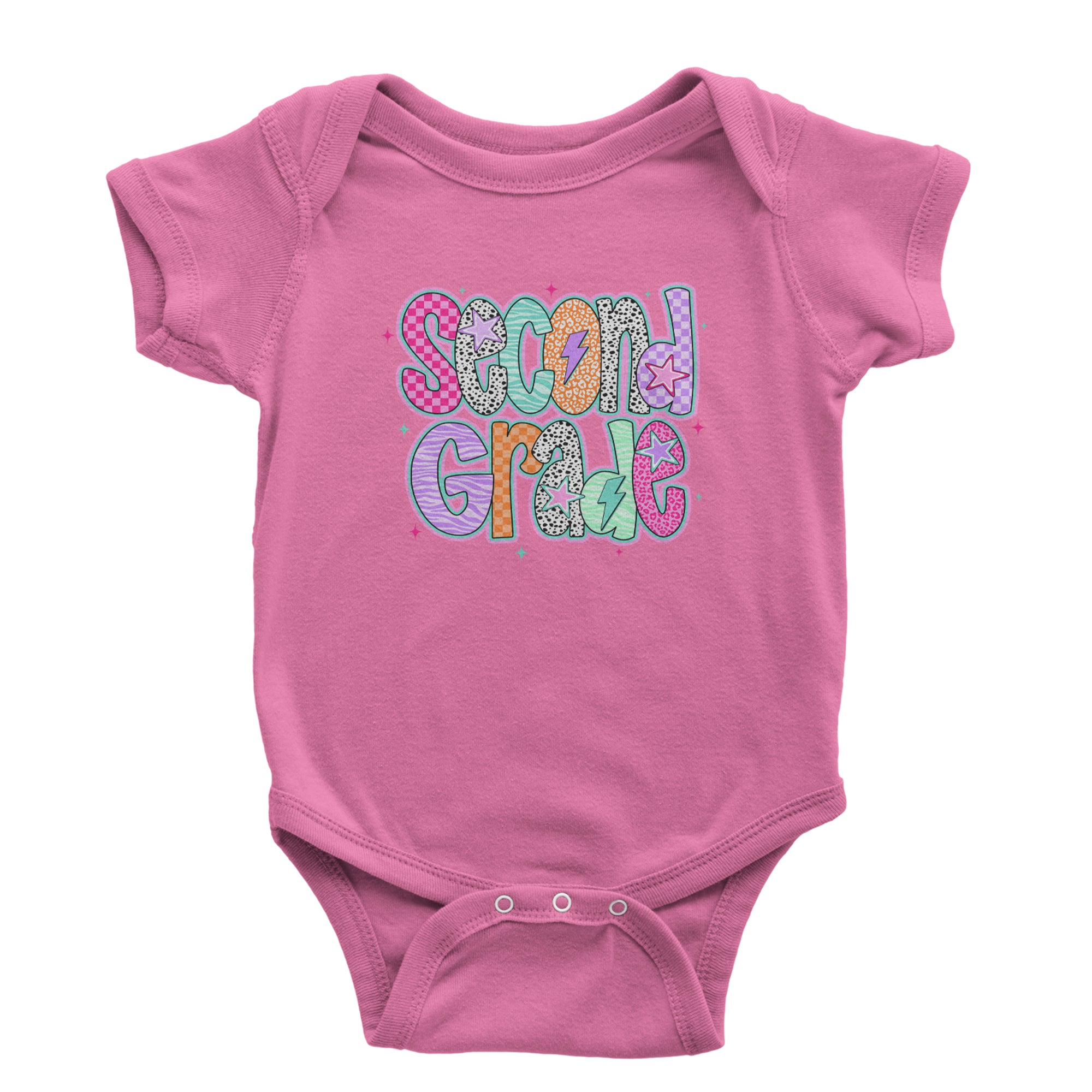 Second Grade Star Colorful Back to School Infant One-Piece Romper Bodysuit Or Toddler T-shirt Raspberry