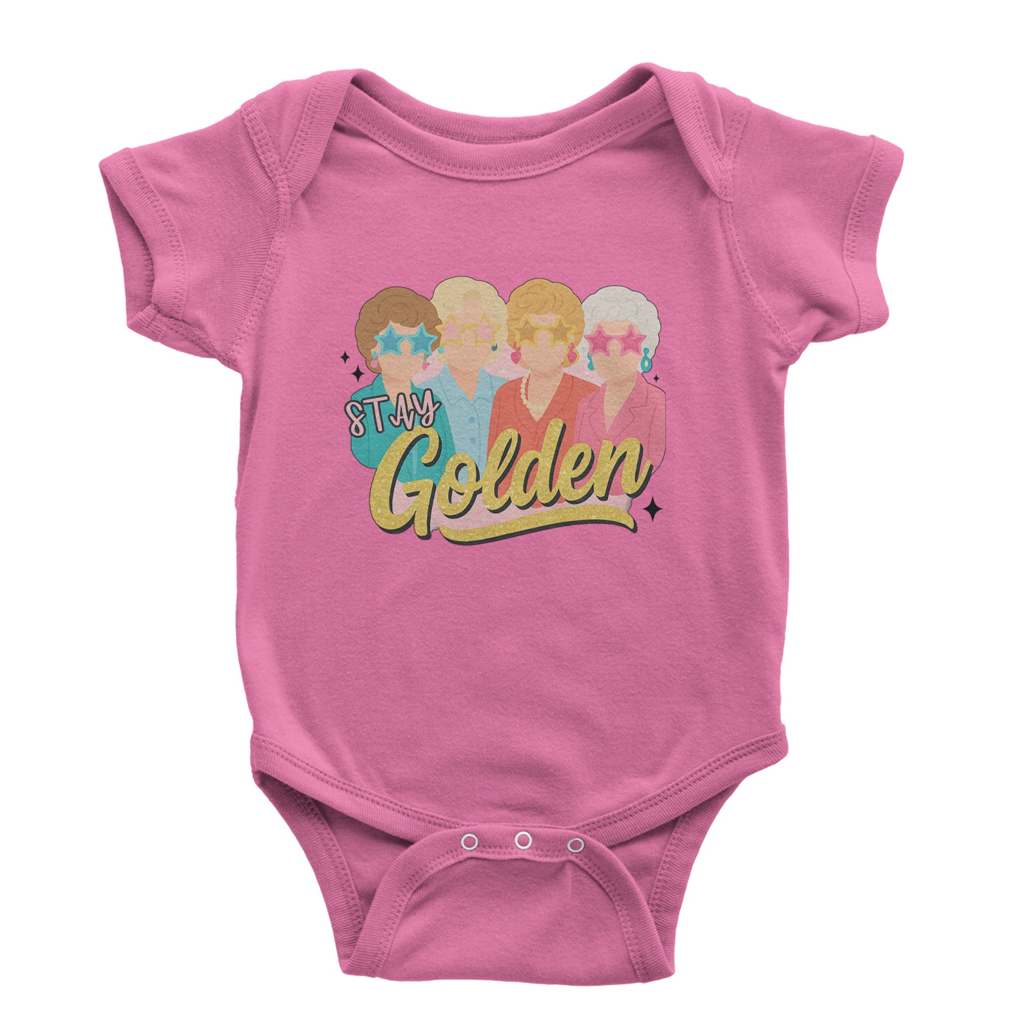 Stay Golden Girls Retro Infant One-Piece Romper Bodysuit Or Toddler T-shirt Raspberry