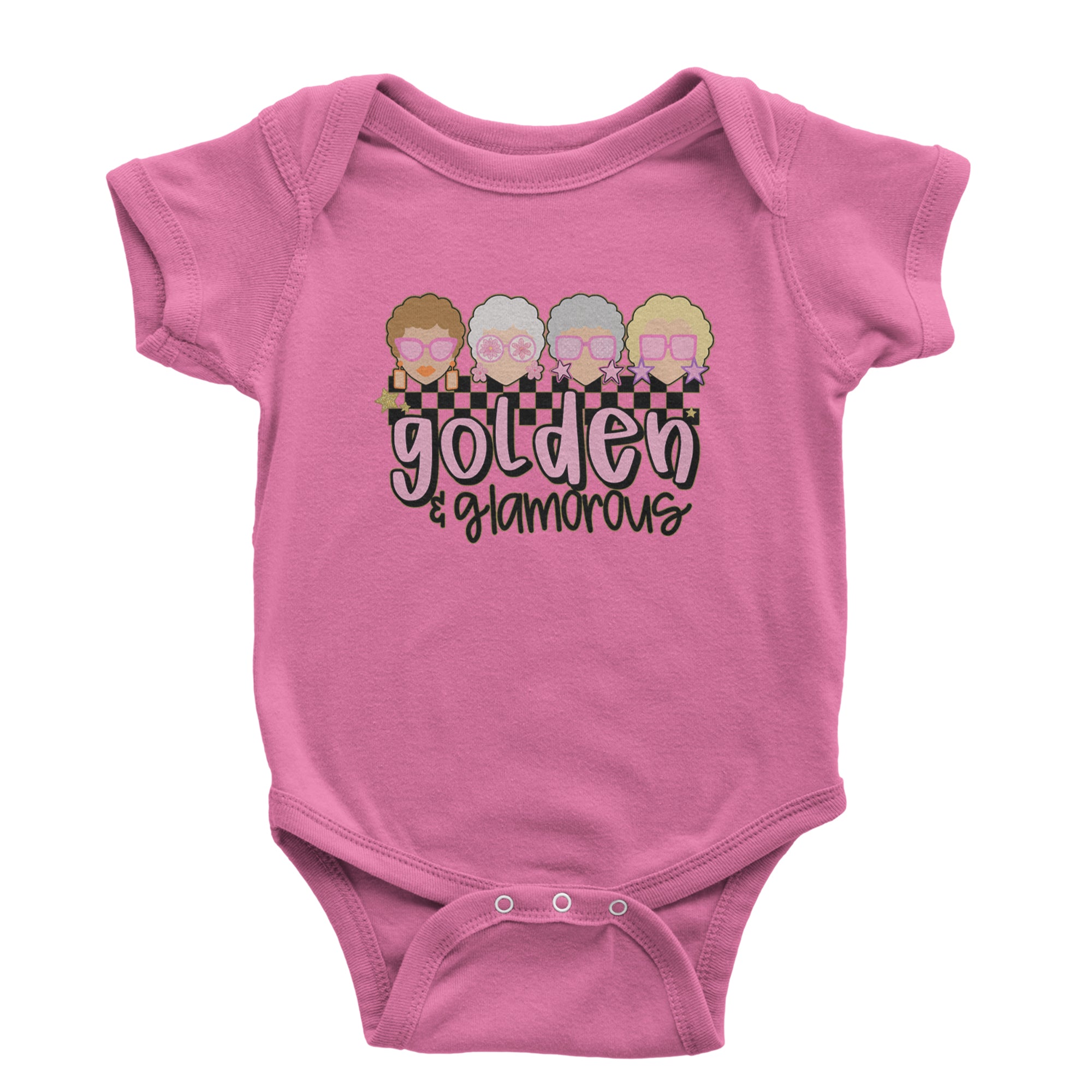 Golden And Glamorous Golden Girls Infant One-Piece Romper Bodysuit Or Toddler T-shirt Raspberry