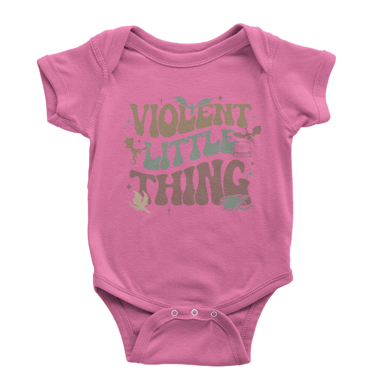 Violent Little Thing Dragon Infant One-Piece Romper Bodysuit Or Toddler T-shirt Raspberry