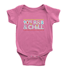 90s R&B and Chill Retro Throwback Infant One-Piece Romper Bodysuit Or Toddler T-shirt Raspberry