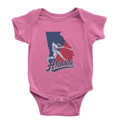 Atlanta Georgia Batter Up Infant One-Piece Romper Bodysuit Or Toddler T-shirt Raspberry